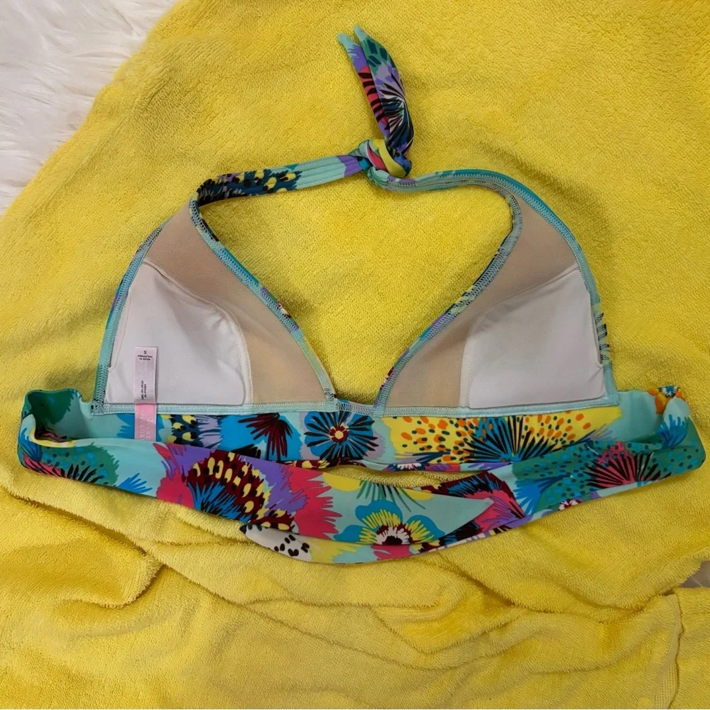 Victoria's Secret Multi Color Bottom Mid Rise Bikini top with removable padding